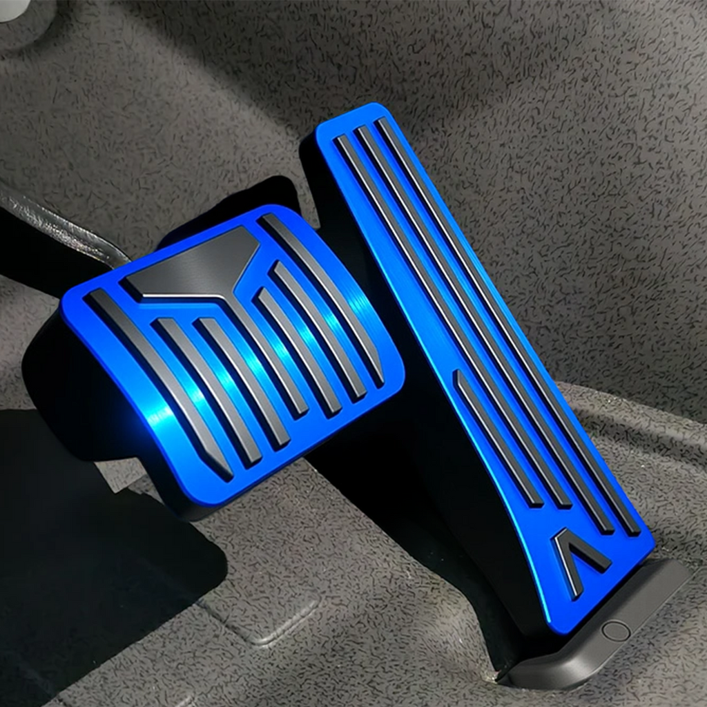 Accelerator & Brake Pedal Covers - Anti-Slip Aluminium (Black / Blue / Silver)