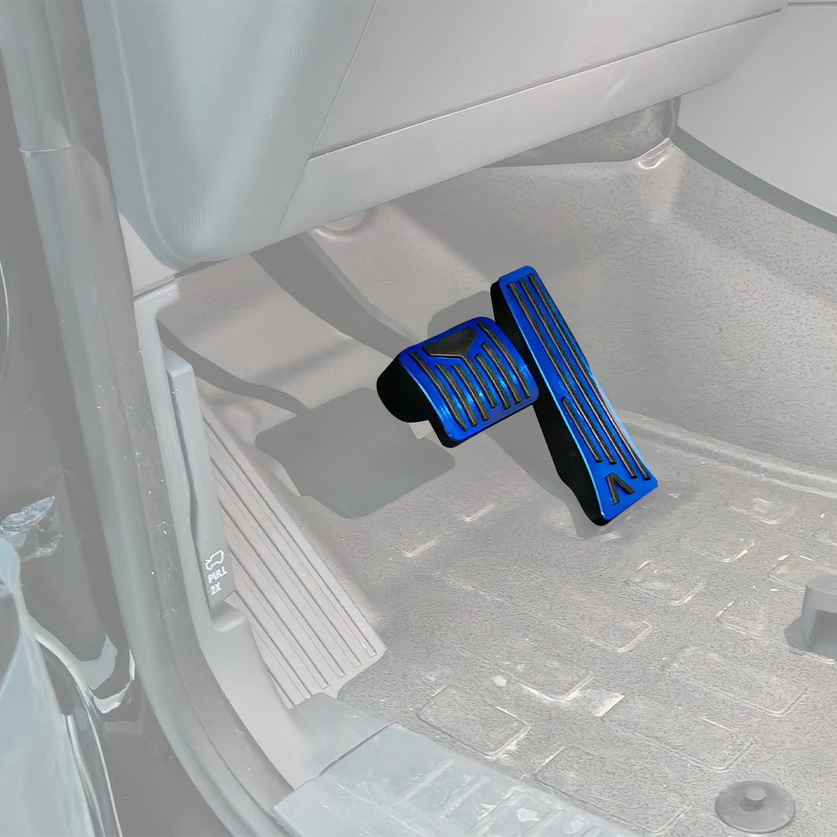 Accelerator & Brake Pedal Covers - Anti-Slip Aluminium (Black / Blue / Silver)