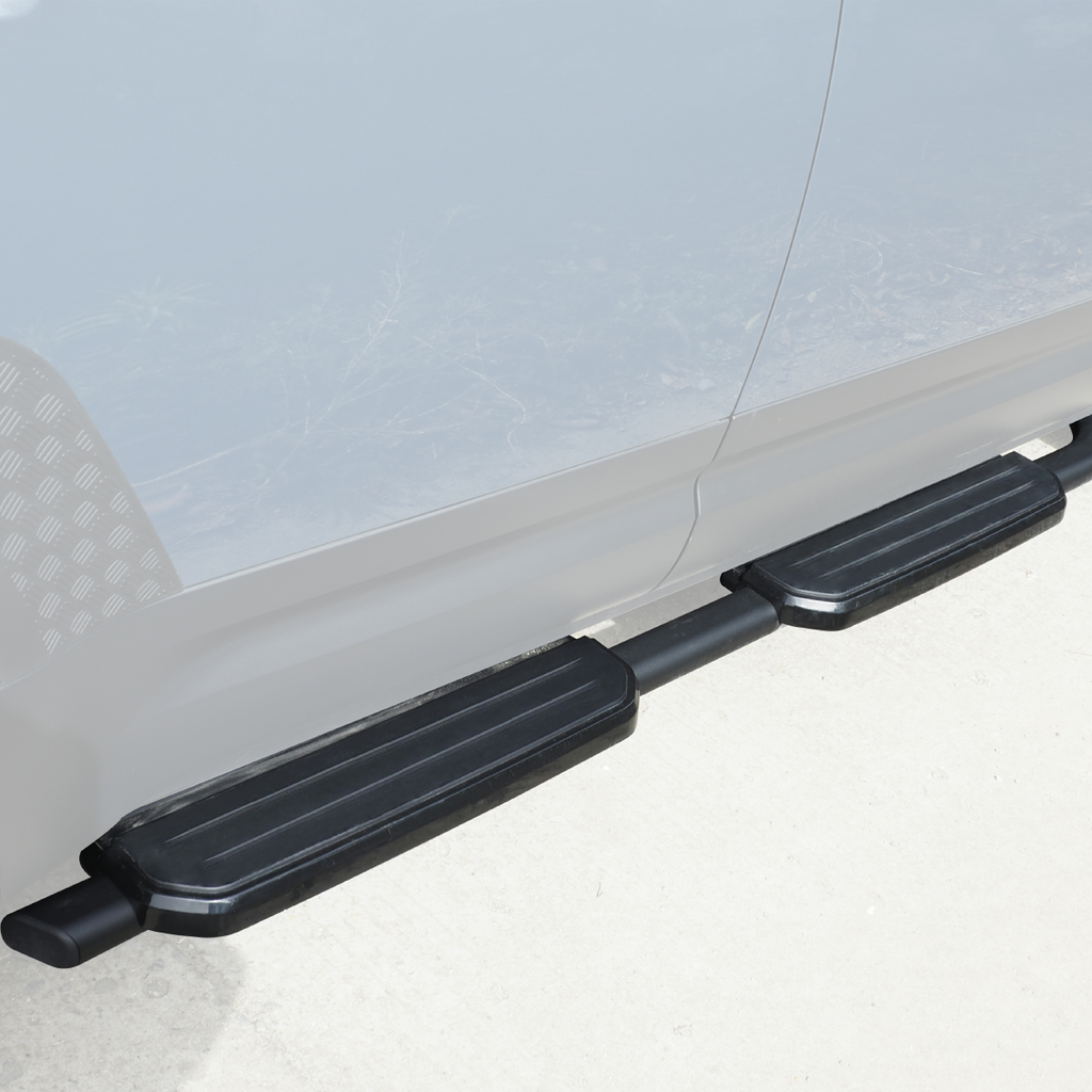 Aluminum Side Steps Black/Silver Trim  LHD & RHD Compatible
