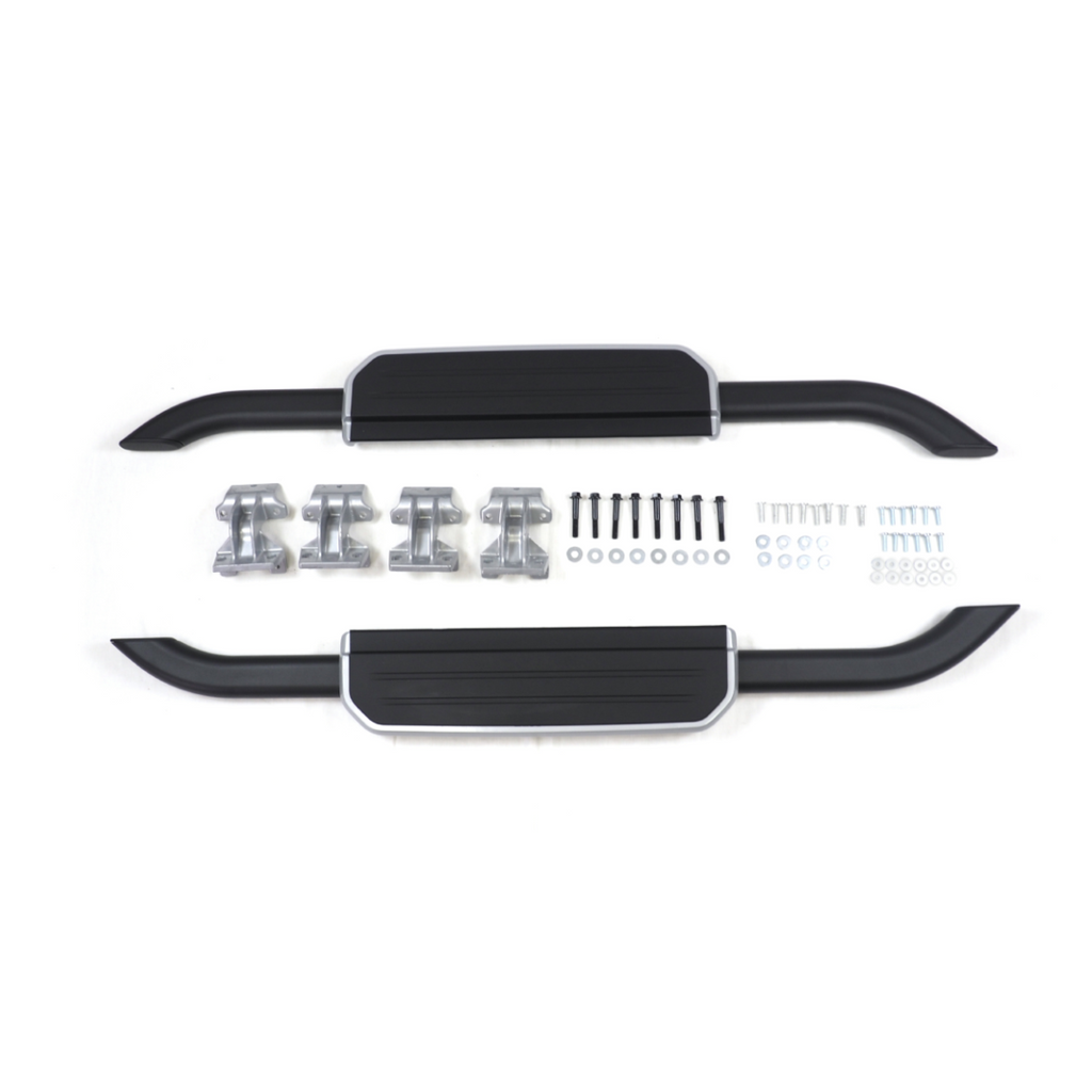Aluminum Side Steps Black/Silver Trim  LHD & RHD Compatible