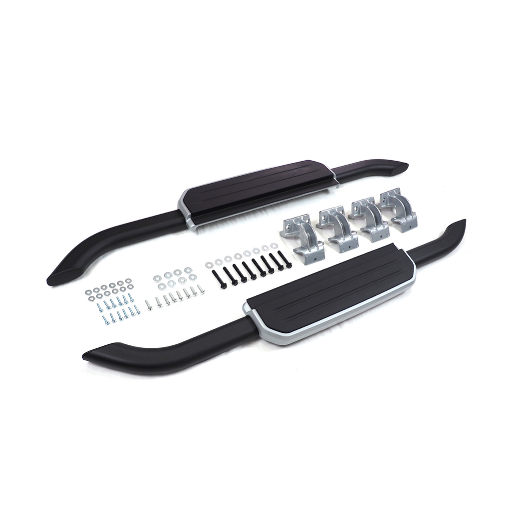 Aluminum Side Steps Black/Silver Trim  LHD & RHD Compatible