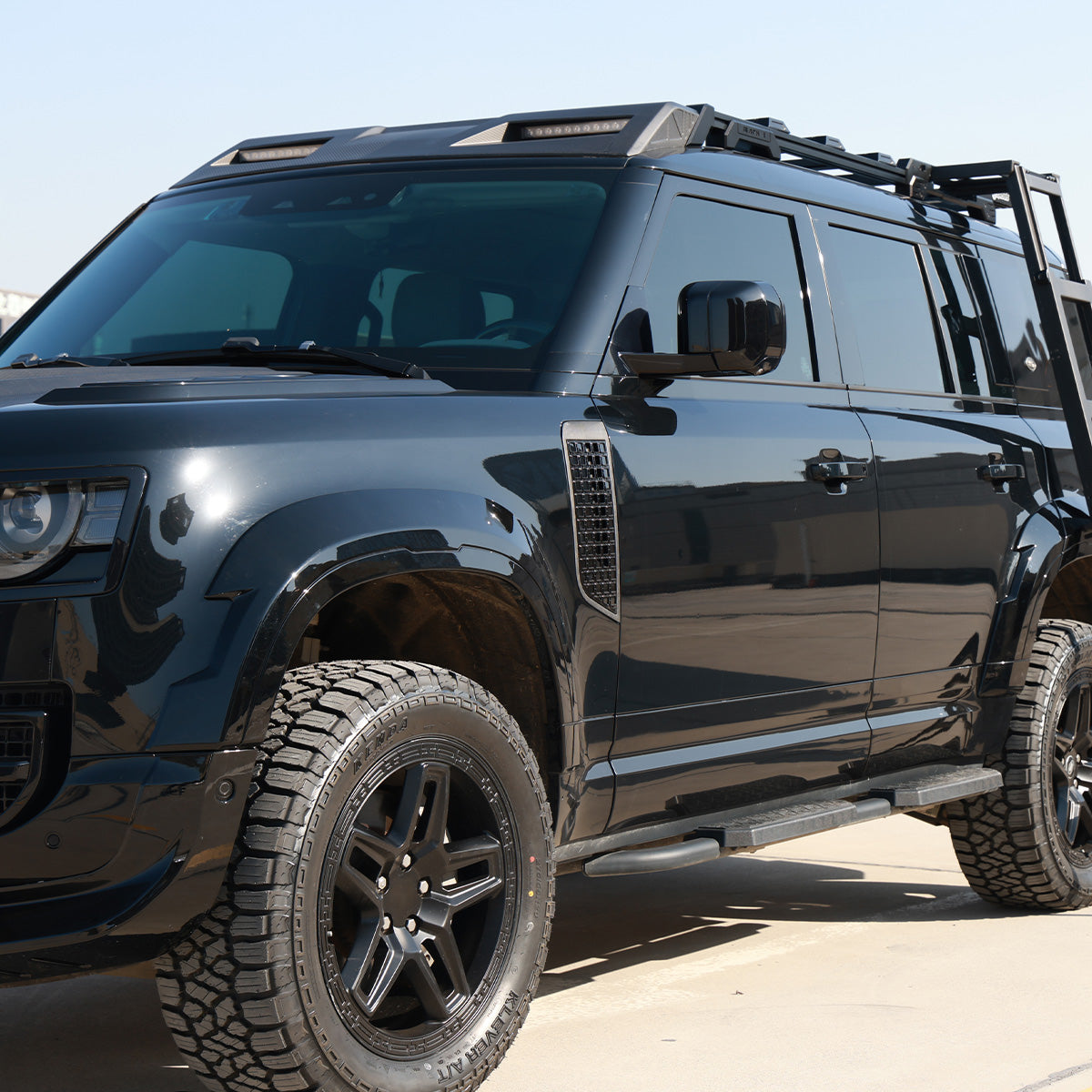 Carbon Fibre Roof Frame Ladder - Custom Fit for Defender 110 (Black)