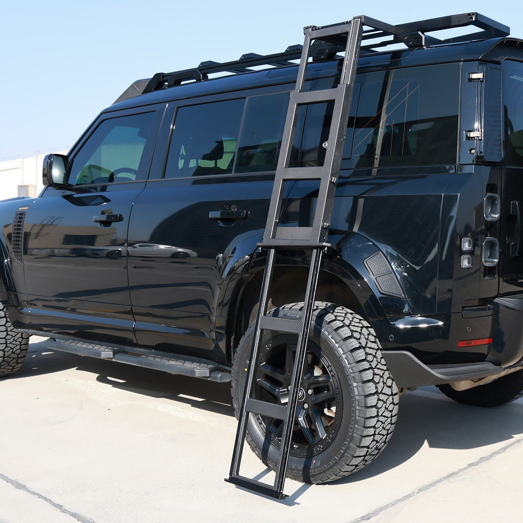 Carbon Fibre Roof Frame Ladder - Custom Fit for Defender 110 (Black)