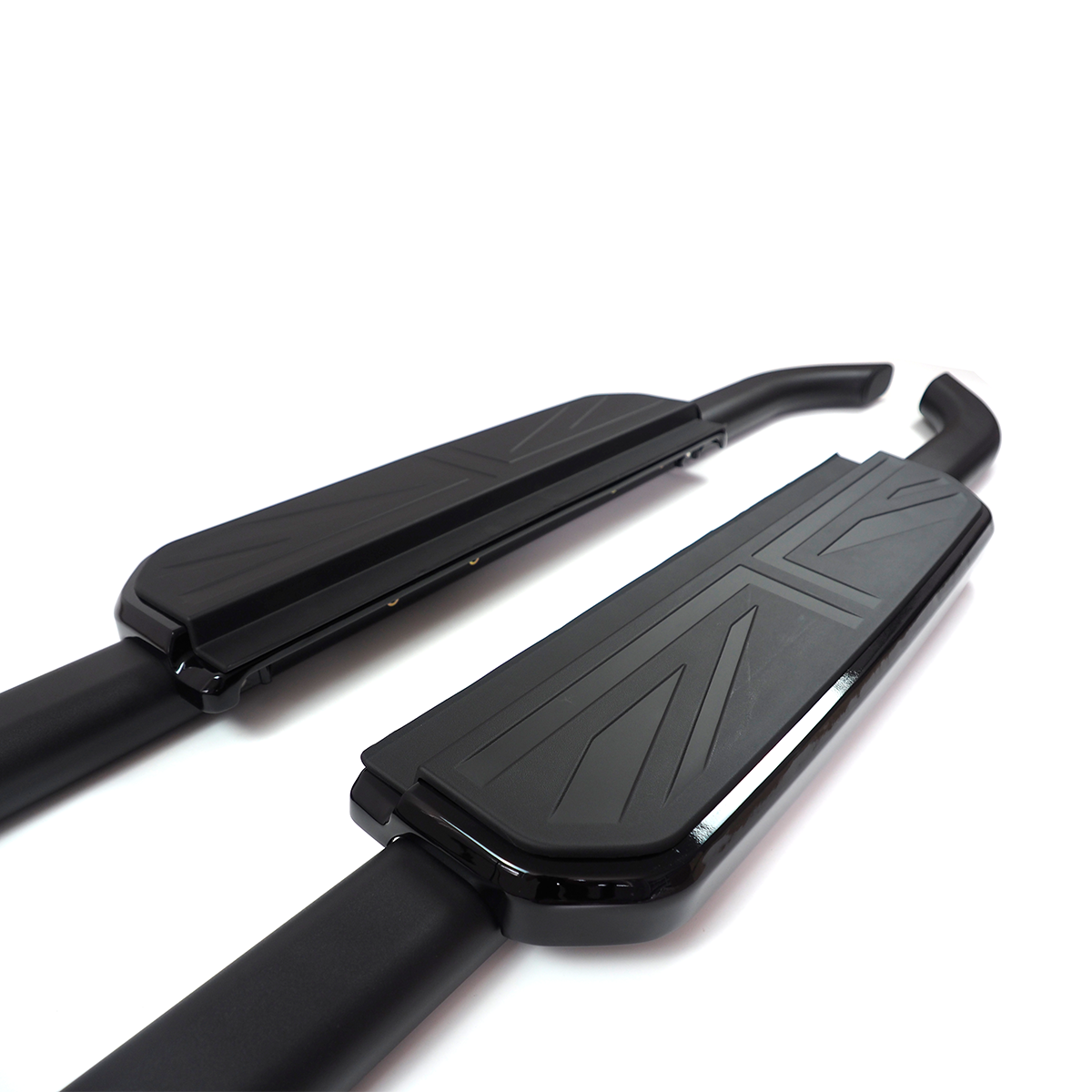 Aluminum Side Steps with Black/Silver Trim - Union Jack Design