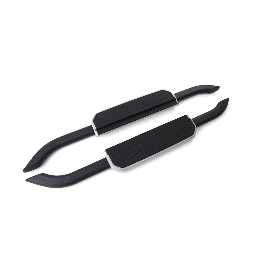 Aluminum Side Steps with Black/Silver Trim - Union Jack Design