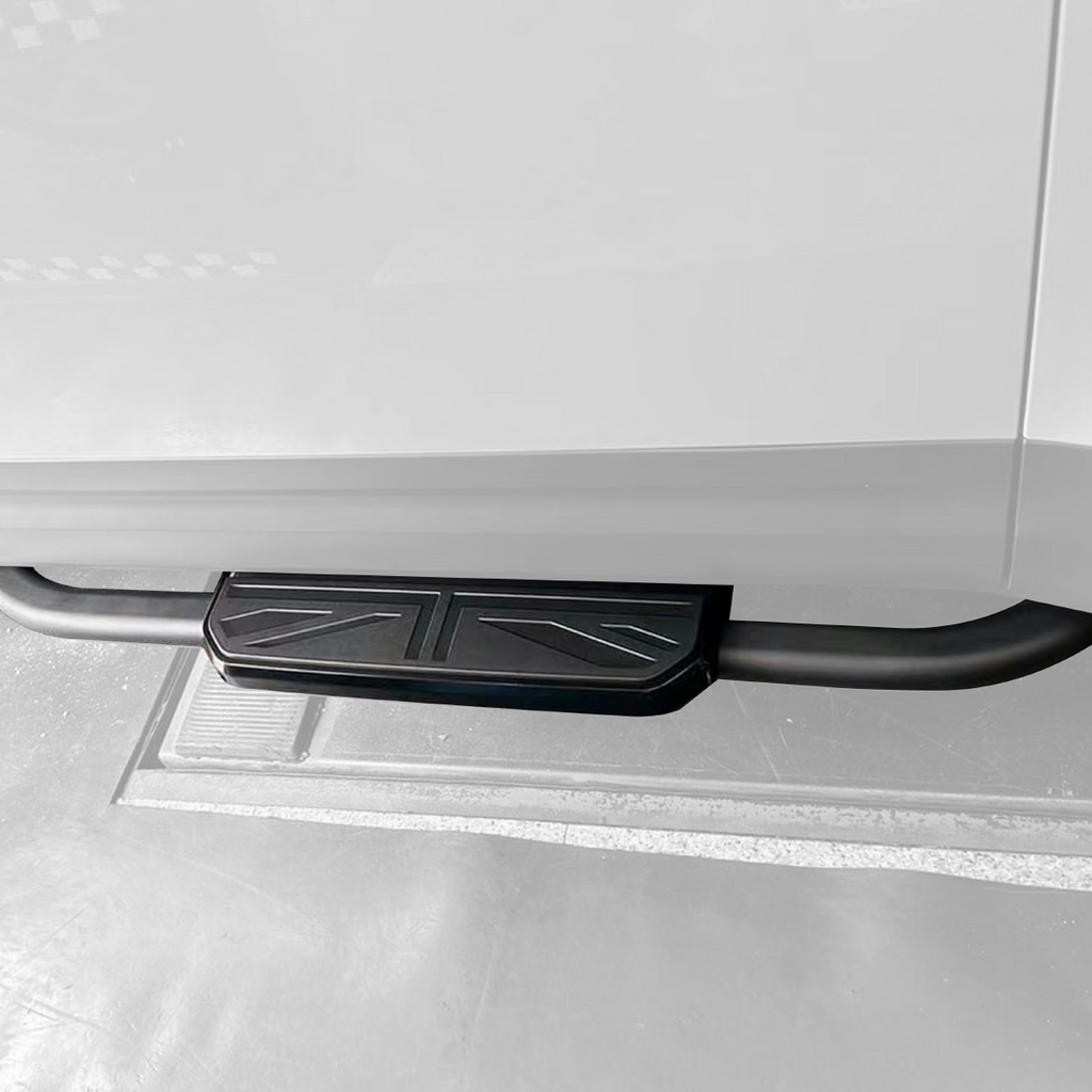 Land Rover Defender Black & Silver Aluminum Union Jack Side Steps LHD & RHD Compatible