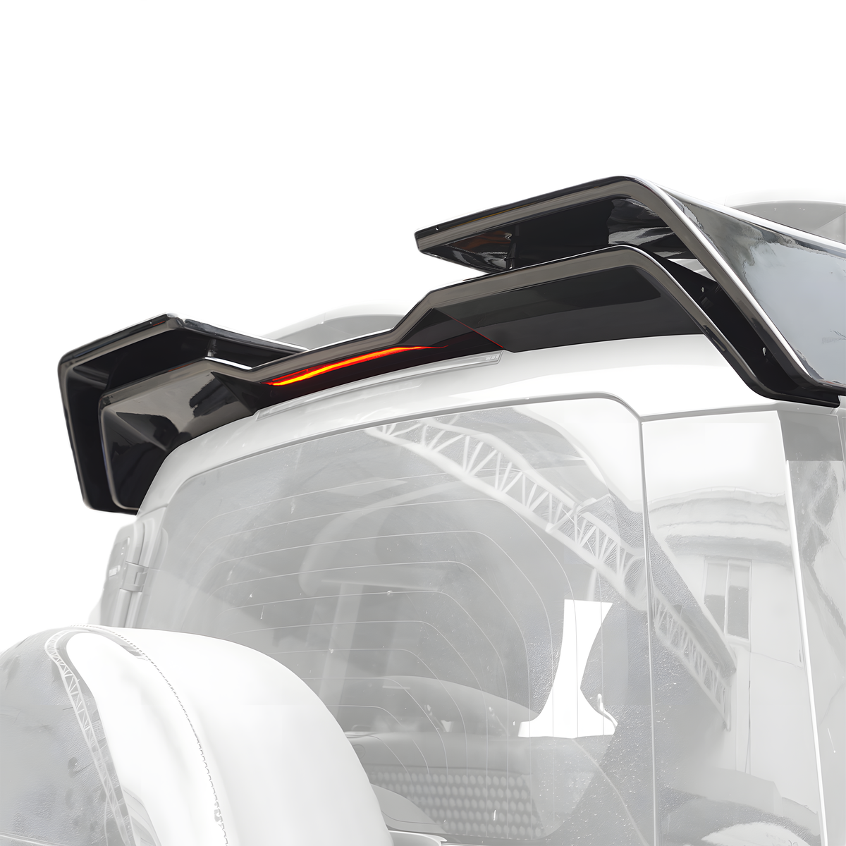 Double-Layer Rear Roof Spoiler - Gloss Black