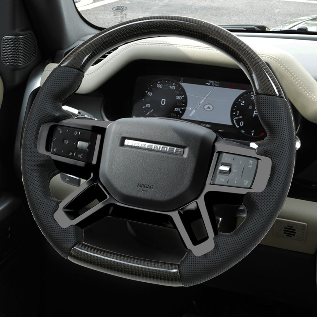 Flat-Bottom Perforated Steering Wheel  Nappa / Carbon Fiber + Nappa