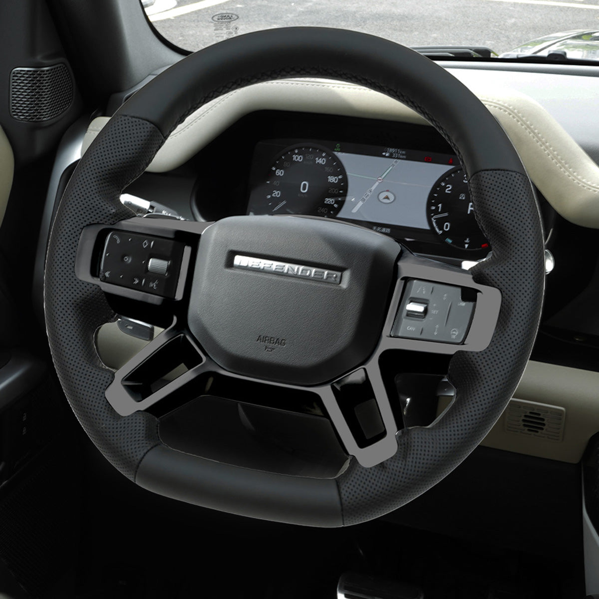 Flat-Bottom Perforated Steering Wheel  Nappa / Carbon Fiber + Nappa