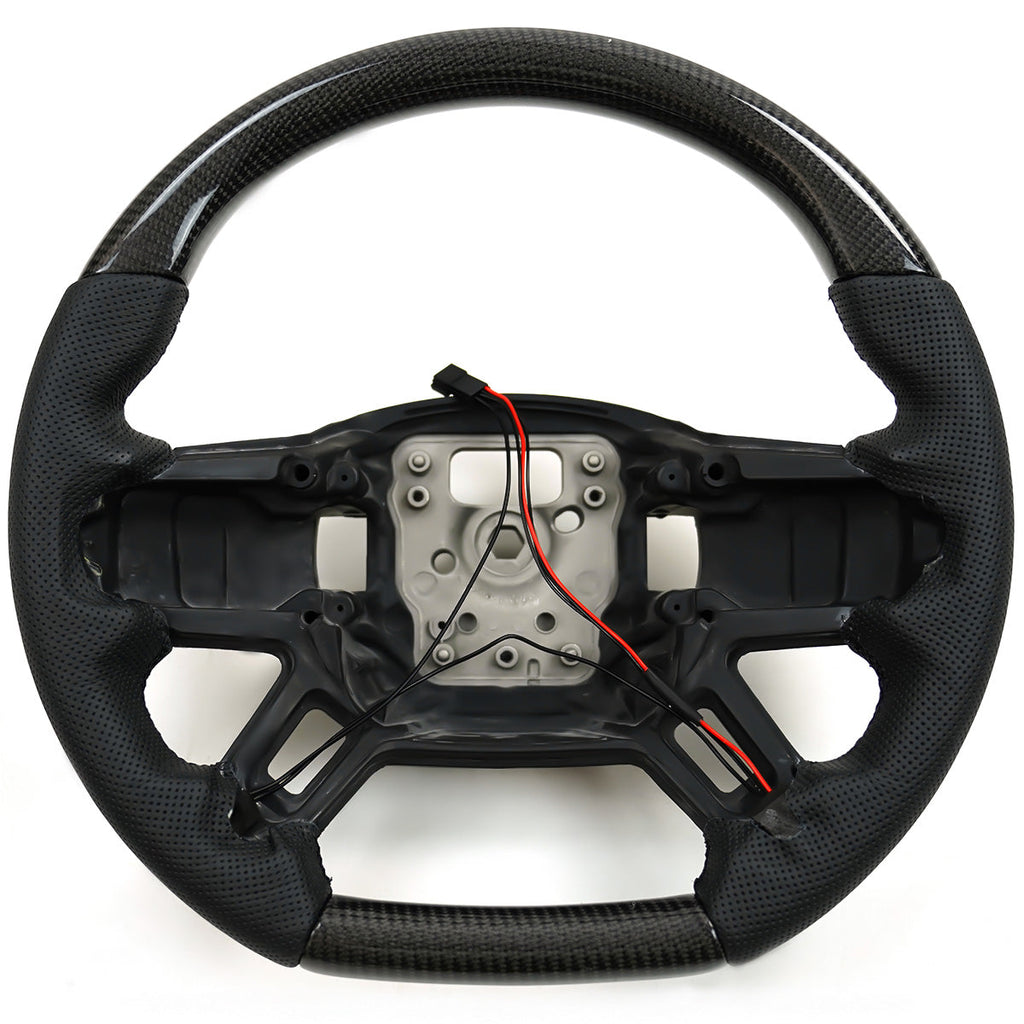 Flat-Bottom Perforated Steering Wheel  Nappa / Carbon Fiber + Nappa