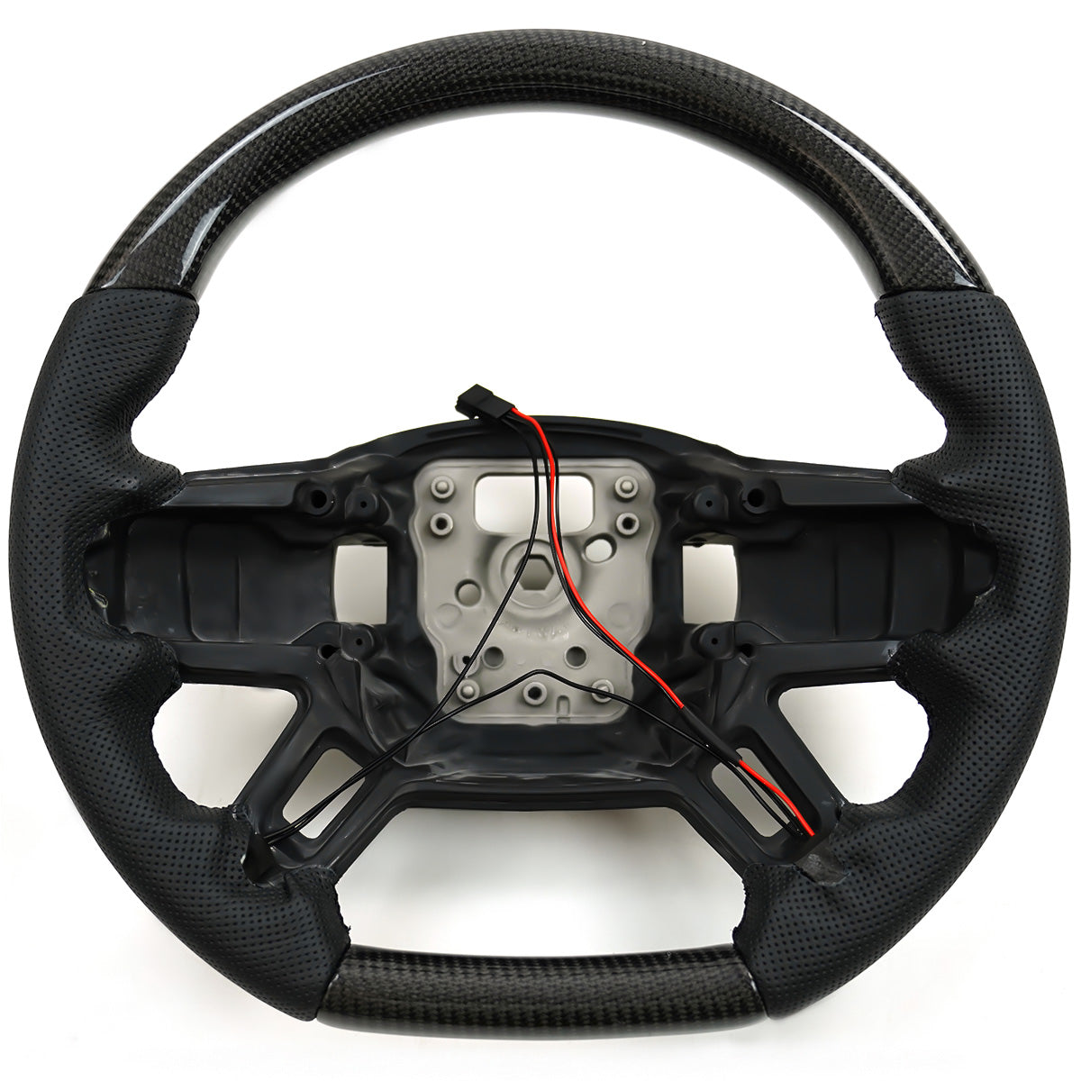 Flat-Bottom Perforated Steering Wheel  Nappa / Carbon Fiber + Nappa
