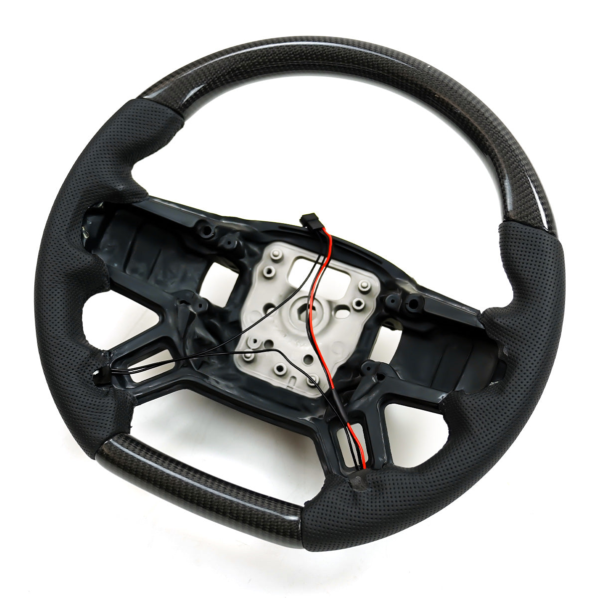 Flat-Bottom Perforated Steering Wheel  Nappa / Carbon Fiber + Nappa