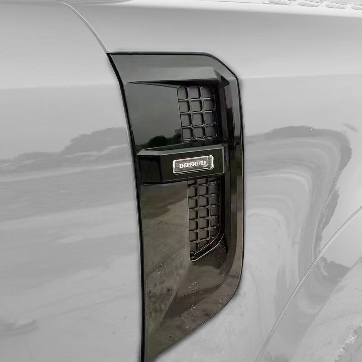 Gloss Black ABS & LED Wing Vents - Defender 90/110