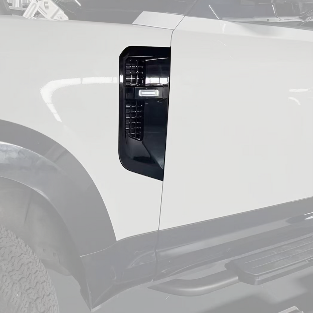 Gloss Black ABS & LED Wing Vents - Defender 90/110