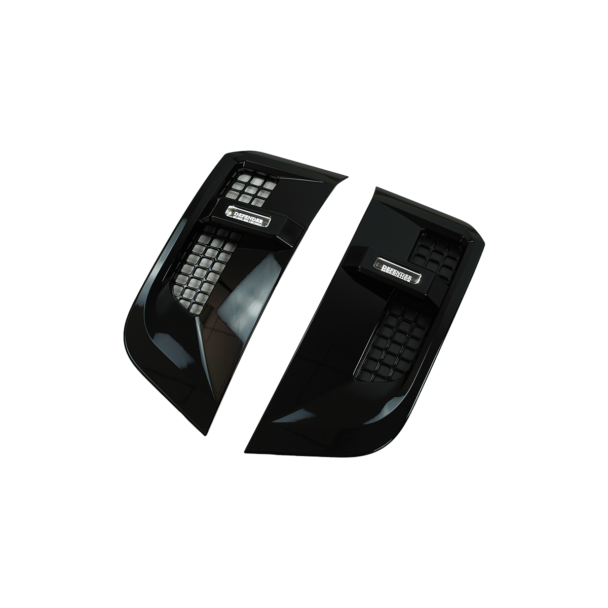 Gloss Black ABS & LED Wing Vents - Defender 90/110