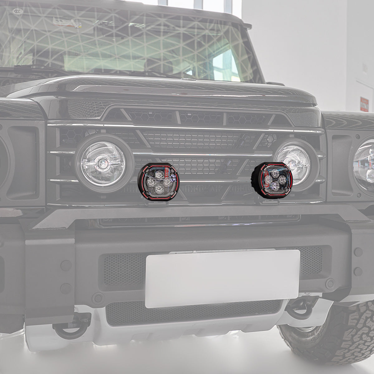 Dual-Function Round LED Spotlight with Amber Halo for Ineos Grenadier