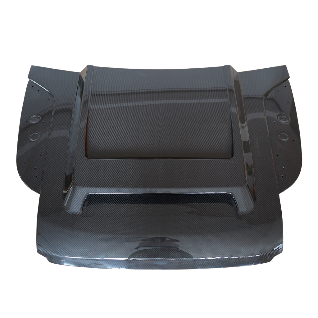Raised One-Piece Carbon Fiber Bonnet Hood