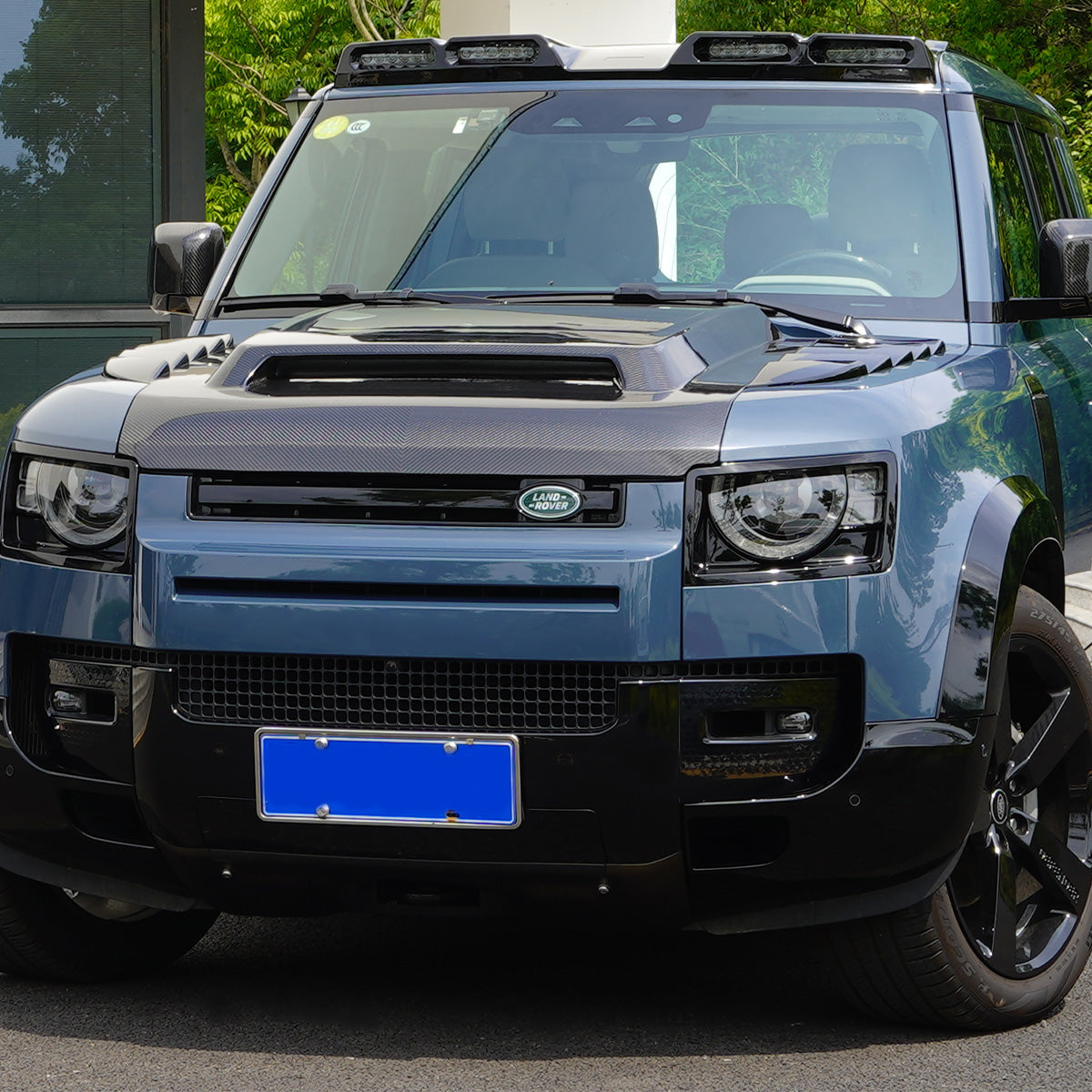 Raised One-Piece Carbon Fiber Bonnet Hood