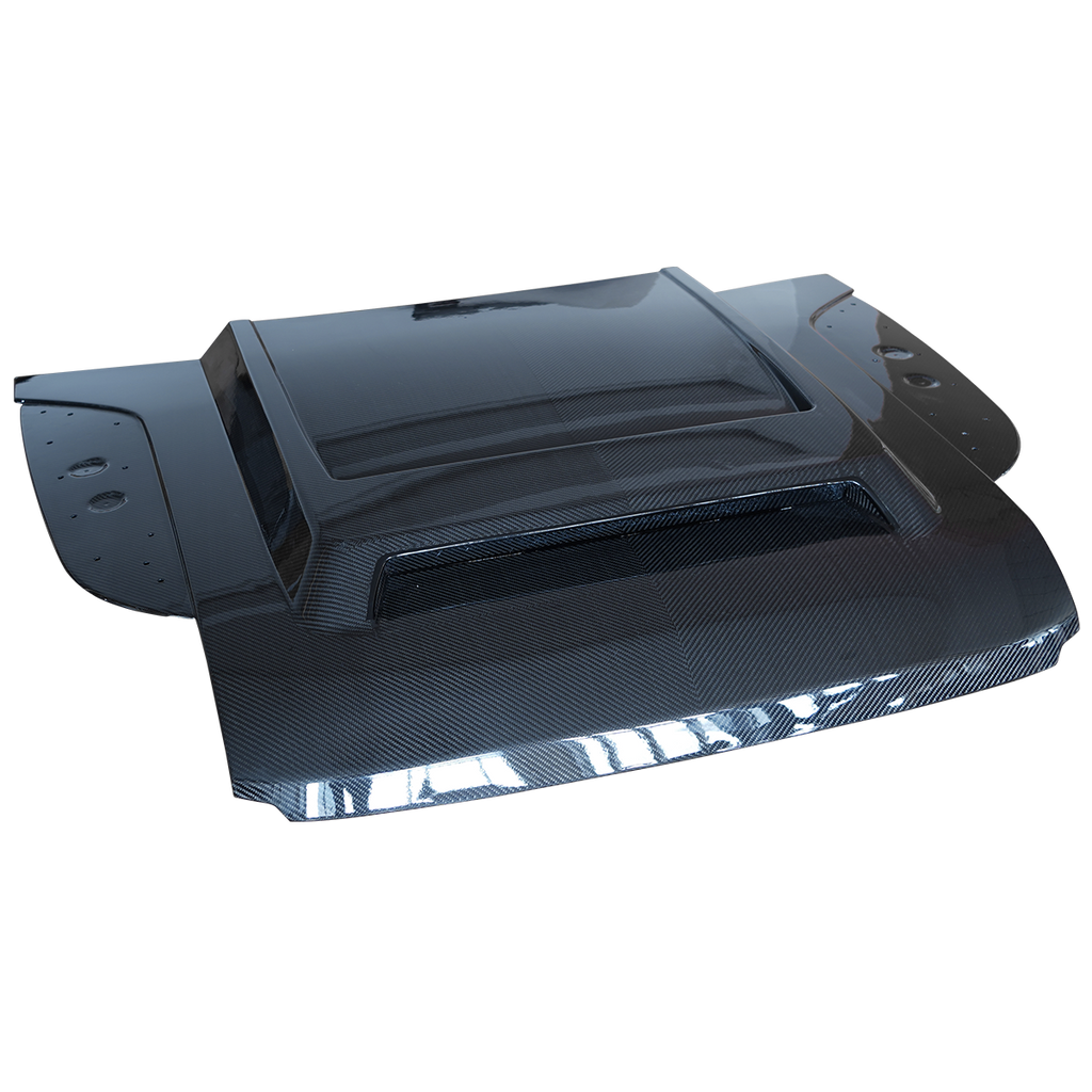 Raised One-Piece Carbon Fiber Bonnet Hood