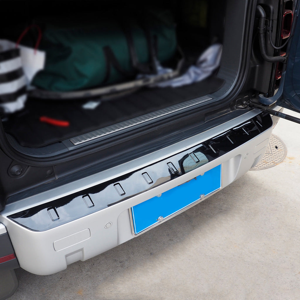 Rear Tailgate Sill Plate for Land Rover Defender 90/110 ¨C Black/Silver Aluminium