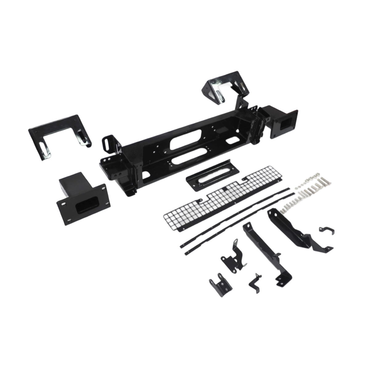 Winch Mount Bracket for Land Rover Defender 90/110/130 - Aluminium, Gloss Black