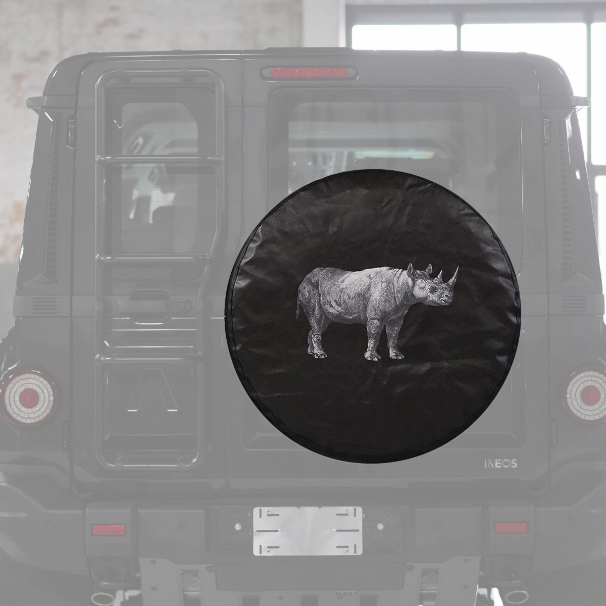 Canvas Spare Tire Cover for INEOS Grenadier - Rhino Print