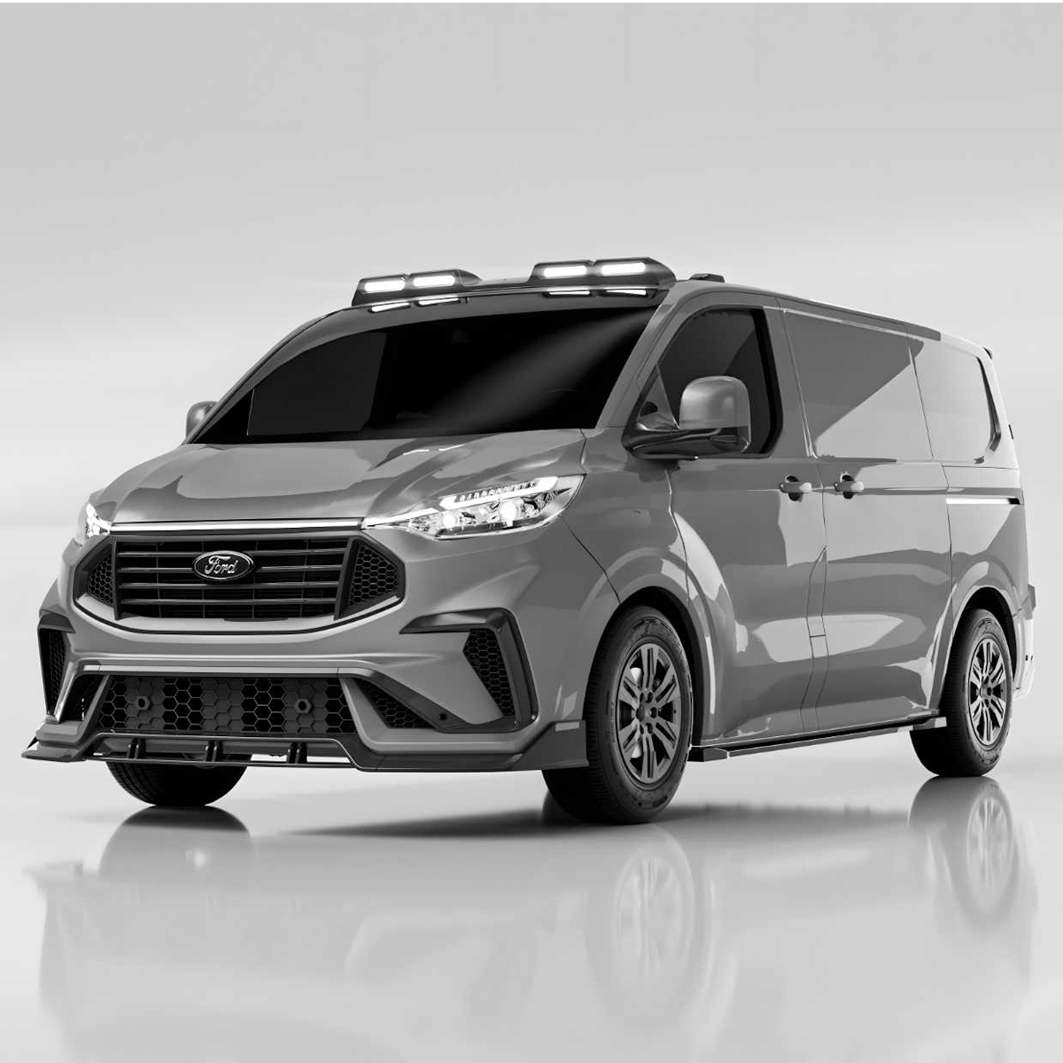 Gloss Black Small Body Kit for Ford Transit - ABS+PP with Integrated LED