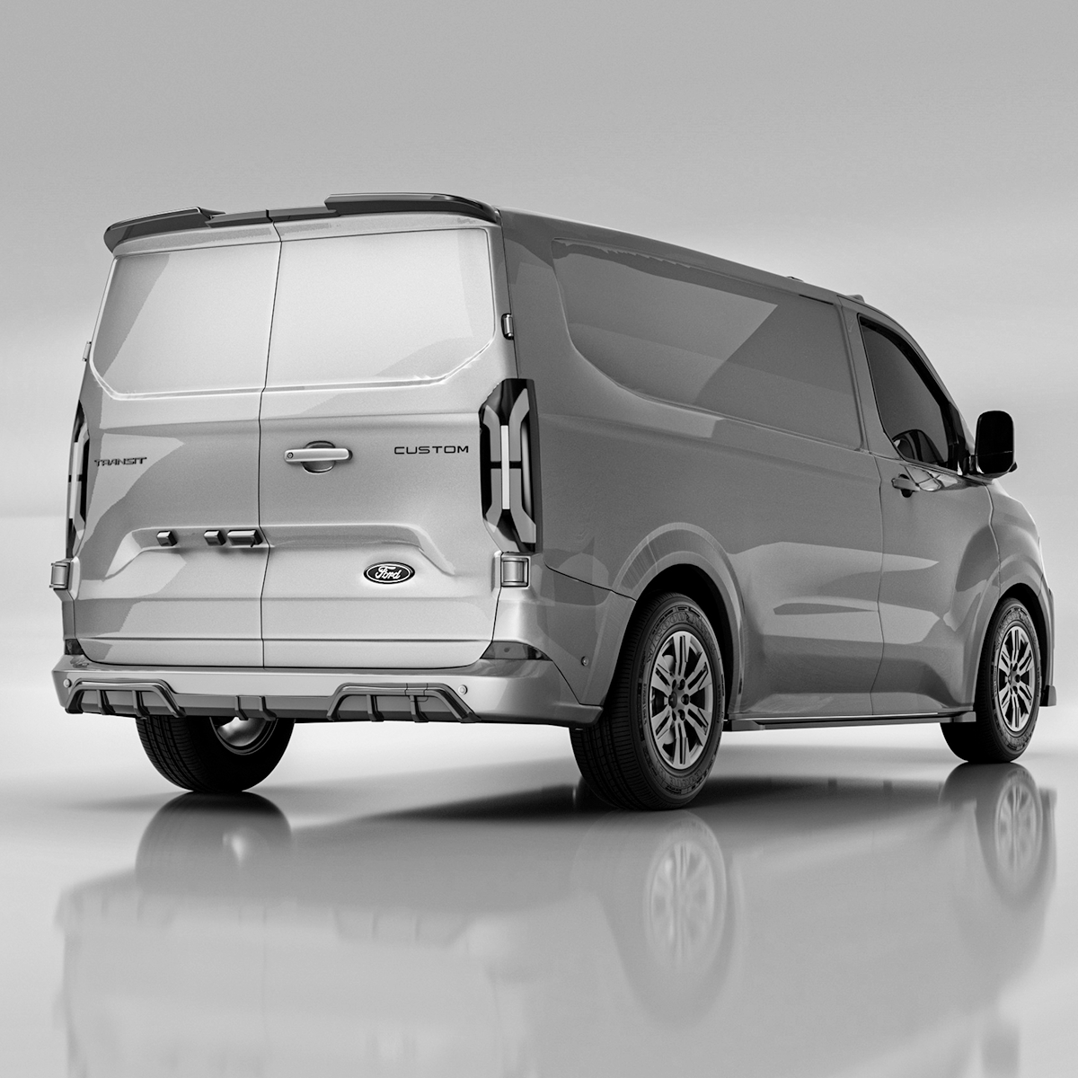 Gloss Black Small Body Kit for Ford Transit - ABS+PP with Integrated LED
