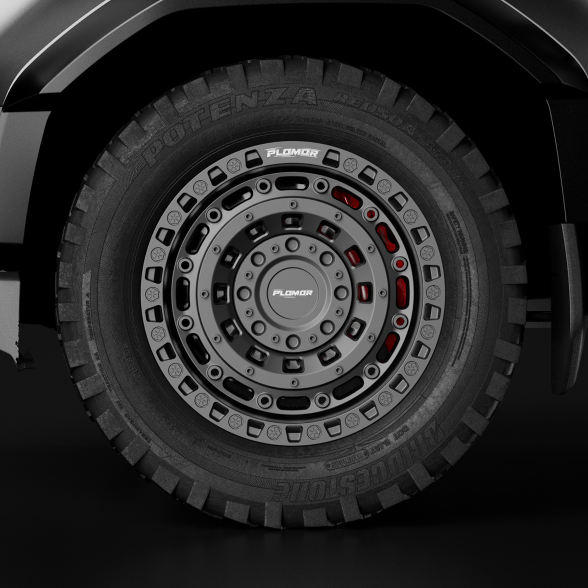 PLOMOR 18-Inch Forged Beadlock-Style Wheels for Toyota Land Cruiser LC250 (2024+)