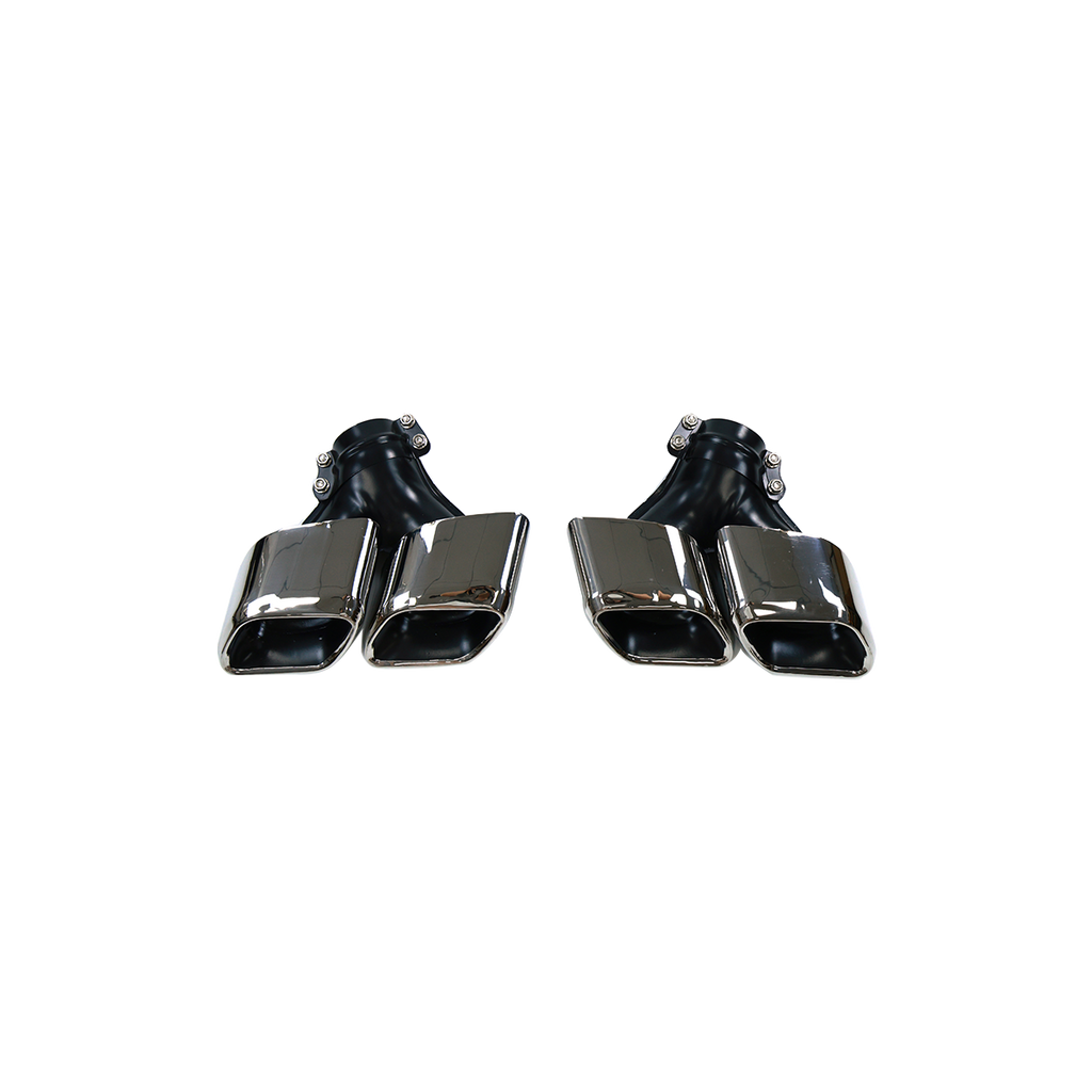 Silver Quad Exhaust Tips (Square) for Range Rover Sport L461 - S/S Finish