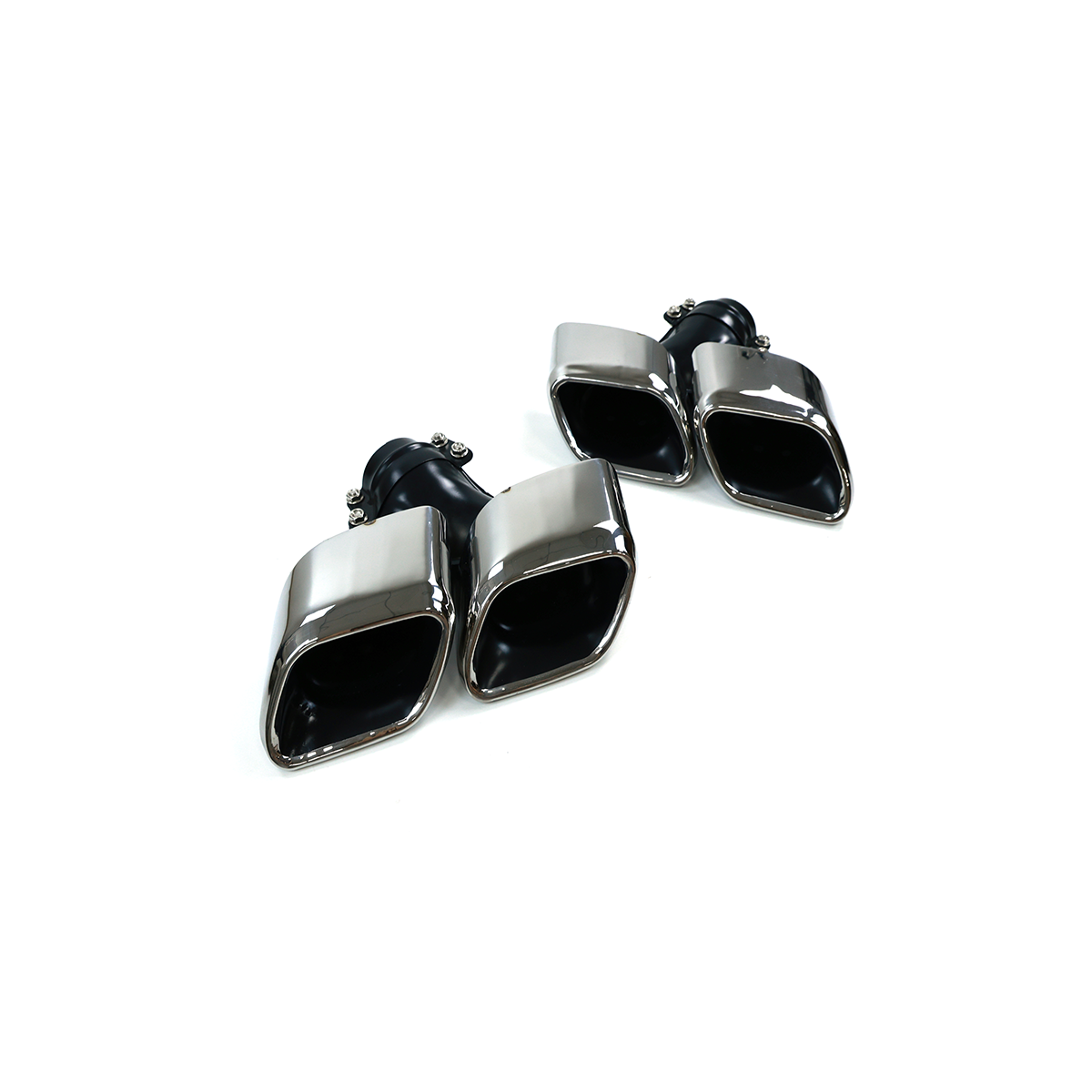 Silver Quad Exhaust Tips (Square) for Range Rover Sport L461 - S/S Finish