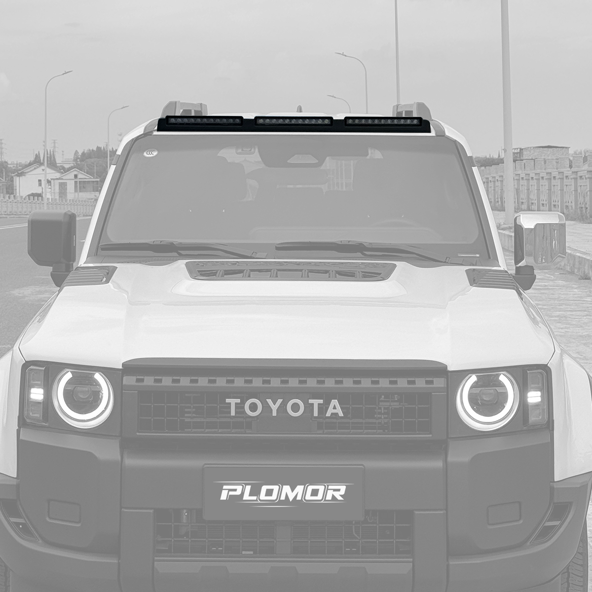 ABS Triple Roof Lighting Cover for Toyota LC250 - Glossy Black