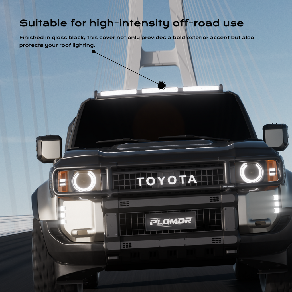 ABS Triple Roof Lighting Cover for Toyota LC250 - Glossy Black