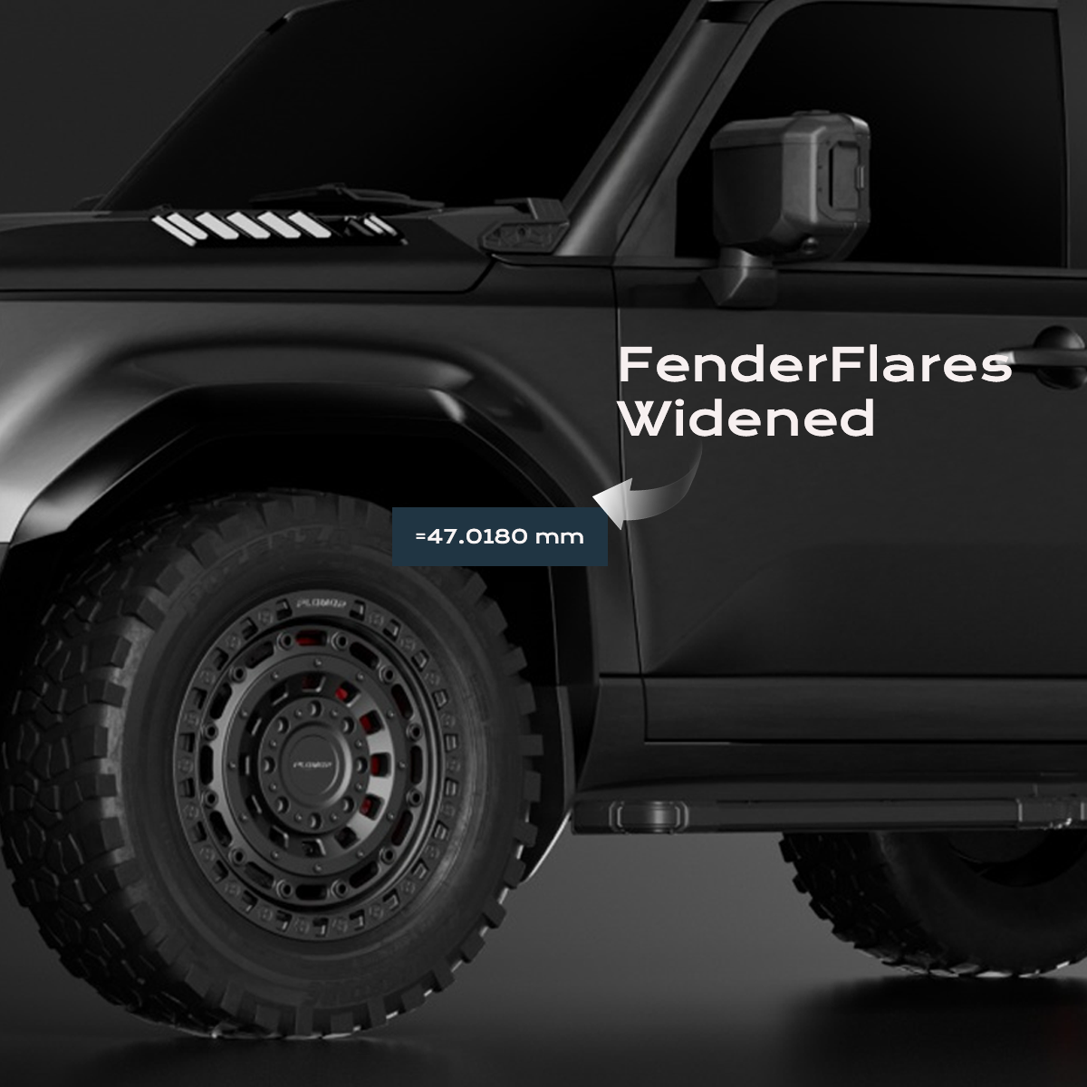 Wide Body Fender Flares for Toyota Land Cruiser LC250 - Matte Black ABS