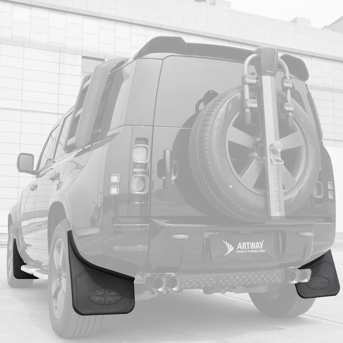 Black ABS Mud Flaps - Compatible with Defender 130